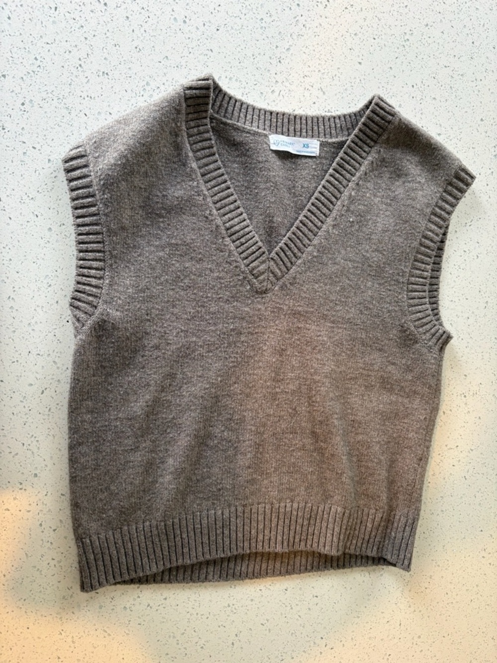 Primark Brown Sleeveless V-Neck Knit Sweater Vest